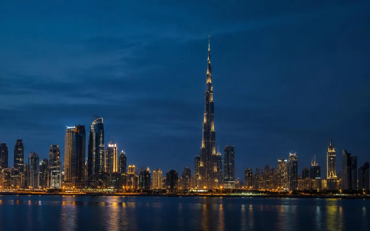 Dubai skyline at blue hour